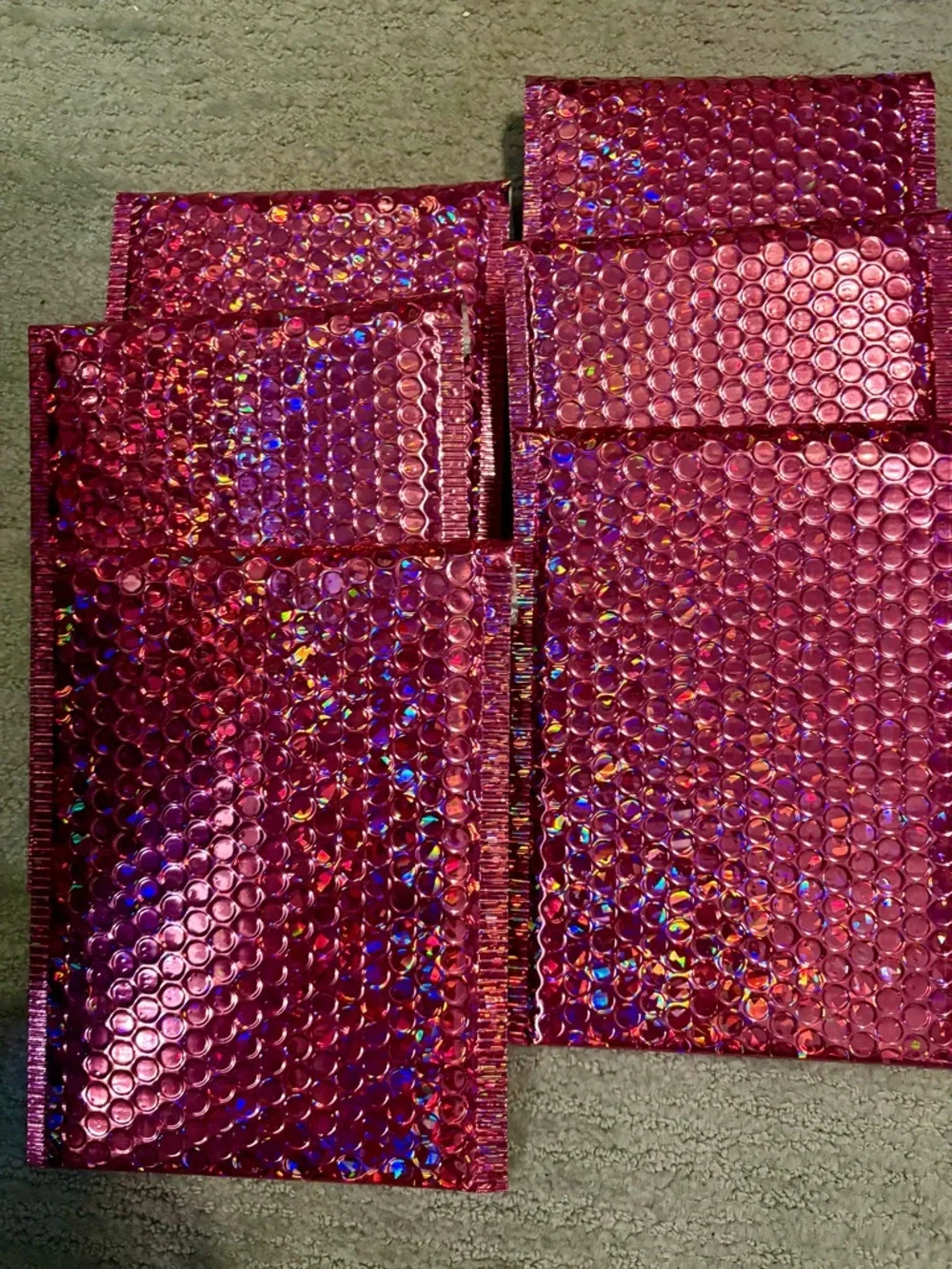 466- #20 Holographic Bubble Mailer Set - Silver, Rose Gold, Hot Pink